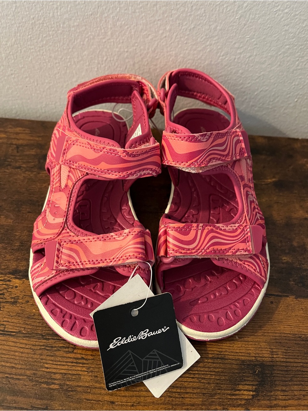 Eddie Bauer Kids Pink Patterned Adjustable Jordan Sandals